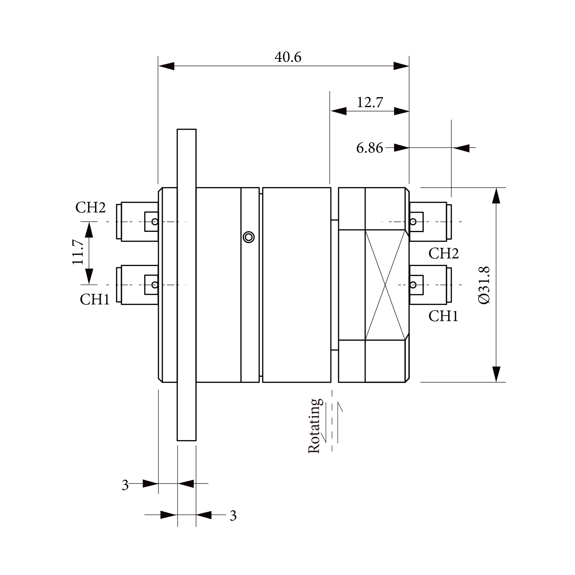 ˫·ͬ����ת�ؽ�RJ518222 1CH��DC to 18 GHz 2CH��DC to 2 GHz 2 to 4 GHz